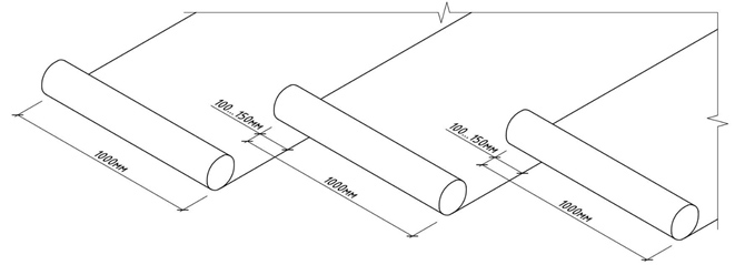 Схема укладки материала Ру-Дрейн БСМ