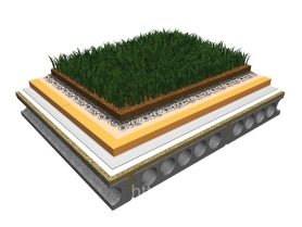Укладка геотекстиля для зеленой крыши